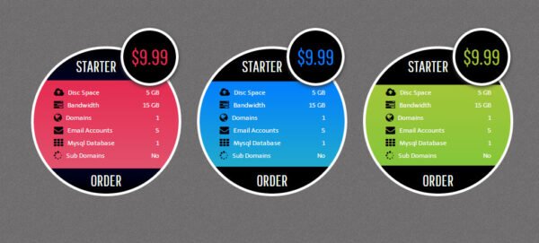Css3 Zitrendy Cirlce Pricing Tables Paypal Popu