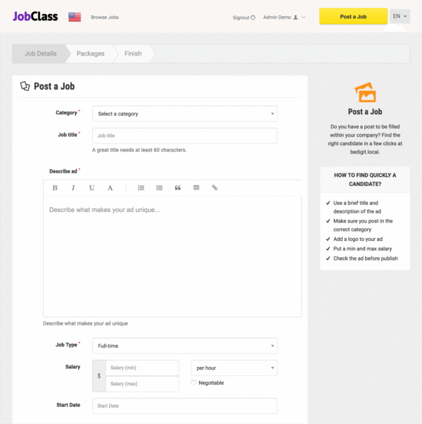 Jobclass Geolocalized Job Portal Script