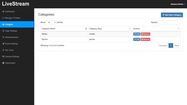 Livestream Online Video And Live Streaming Management System