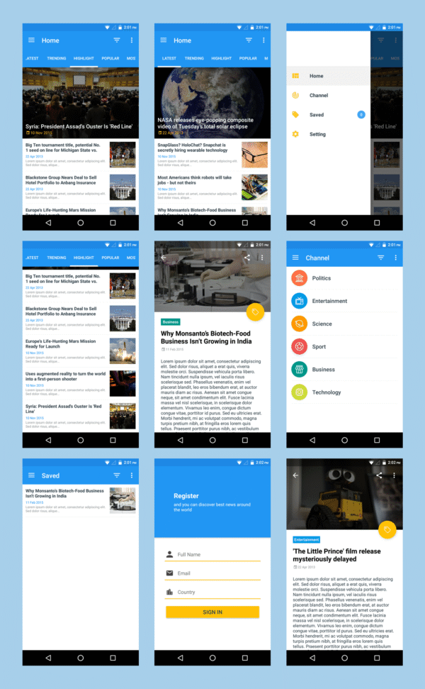 News Application With Material Design