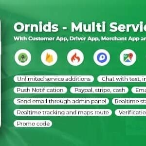 Ornids   Multi Service App With Customer App, Driver App, Merchant App And Admin Panel