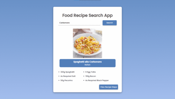 Tablet Recipe App